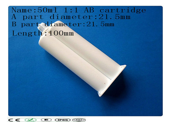 PP 물자 50ml 에폭시 dispenising 2 분대 빈 접착제 카트리지